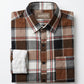 TheShowfine Slim Fit Brown Plaid Cotton Button-Down Shirt