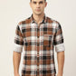 TheShowfine Slim Fit Brown Plaid Cotton Button-Down Shirt