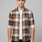 TheShowfine Slim Fit Brown Plaid Cotton Button-Down Shirt