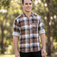 TheShowfine Slim Fit Brown Plaid Cotton Button-Down Shirt