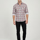 Classic Mauve and Black Plaid Men's Flannel Button-Down Shirt