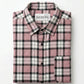 Classic Mauve and Black Plaid Men's Flannel Button-Down Shirt
