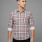 Classic Mauve and Black Plaid Men's Flannel Button-Down Shirt