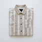 Men's Relaxed Fit Striped Linen-Blend Shirt in Sand