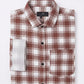 Men's Premium Brown & White Plaid Cotton Shirt - Tailored Fit