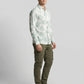 Premium Cotton Slim-Fit Palm Print Resort Shirt - Green/White