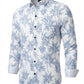 Men's THE SHOWFINE Blue Palm Print Slim-Fit Button-Down Shirt