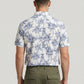 Men's Slim Fit Navy Palm Tree Print White Resort Shirt