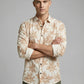 Men's Premium Linen-Blend Palm Print Long Sleeve Shirt