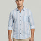 Men's Premium Vertical Striped Linen Casual Long Sleeve Button-Down Shirt